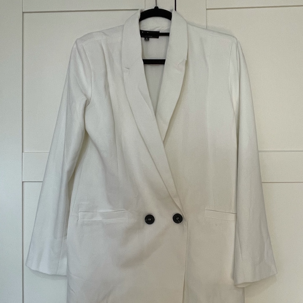 Double Breasted White Blazer